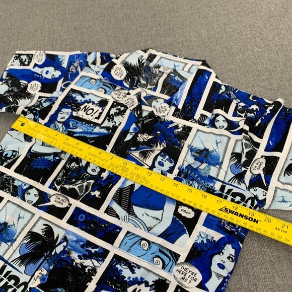 Brand New Comic Button Down Top Collared Lightweight Soft Thin Material S-M - Picture 10 of 14